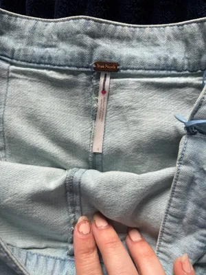 Free People Asymmetrical Denim Skirt Mini thumbnail 3