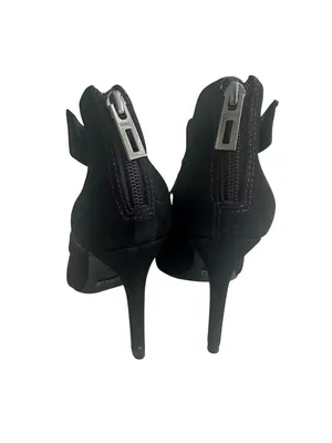SCHUTZ Black Suede Zip Sandals Heels Size 6.5 thumbnail 7