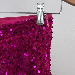 Faeriesty Pants Womens Small Pink Sequin High Waisted Flare Leg Party Trousers thumbnail 6
