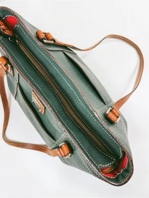 Dooney & Bourke Lexington Small Shopper Tote Bag Pebble Leather Dark Green Sage thumbnail 6