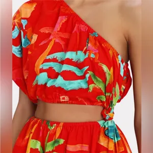NWT Farm Rio Ipanema Red Floral Cutout Mini Dress thumbnail 4