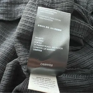 We the Free People Black Long Sleeve V-Neck Top waffle knit empire thermal M thumbnail 6