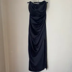 House‎ of CB L D-DD Adrienne black satin strapless corset maxi dress NWOT thumbnail 4