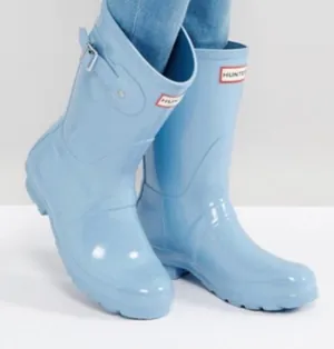 Hunter Women's Original Short Rain blue in color size 11 rubber boots sp… thumbnail 1