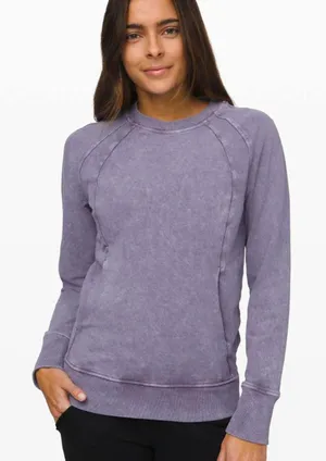 Lululemon Washed Purple Quartz Scuba Crewneck Sweatshirt - Size - 6 thumbnail 1