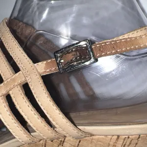 Franco Sarto Sombre Leather Wedge Sandals Cork Heel Platform Slingback Size 7.5‎ thumbnail 8