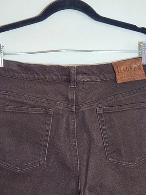 Lauren Ralph Lauren Brown Straight Leg Jeans Size 12 Petite thumbnail 4