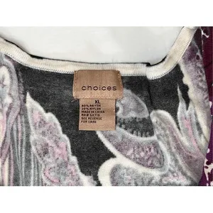 Choices Black Paisley Print Gem Embellished LS Sweater‎ XL Colorful Abstract thumbnail 6