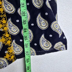 Roller Rabbit Navy Paisley Embroidered Cotton Tunic Dress‎ Yellow Tassels Medium thumbnail 9