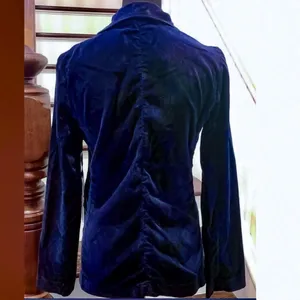PARKER SMITH Women’s Sleek Navy Blue Versatile Velvet Blazer with Pockets Sz SM thumbnail 3