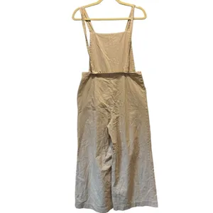 Oak‎ + Fort Lagenlook Neutral Relaxed Fit Wide Leg Striped Jumpsuit Overalls Sm thumbnail 4