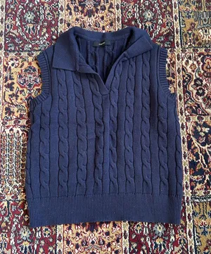 Cable knit navy sweater Blue Size M thumbnail 1