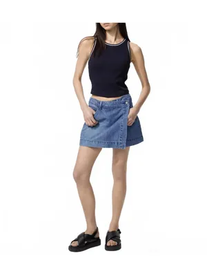 Uniqlo Drapey Denim Skort Indigo Blue NWT XS thumbnail 3