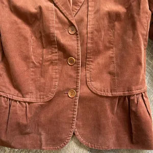 Talbots Womens Brown Corduroy Peplum Blazer Jacket Size‎ 14 Cinnamon 3-Button thumbnail 2
