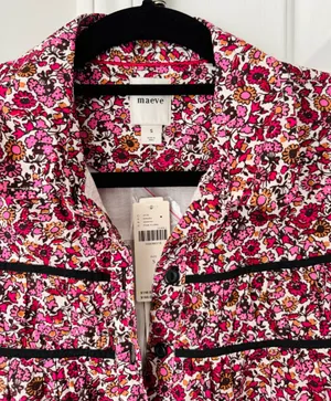 Anthropologie Maeve The Leandra Shirred Yoke Button Front Mini Dress, Size S thumbnail 9