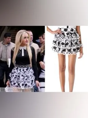 Alice + Olivia "Margarita" Tiered Floral Appliqué Mini Skirt thumbnail 8
