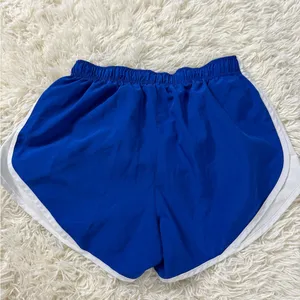 Nike Blue and White Athletic Shorts with Elastic Waistband thumbnail 4