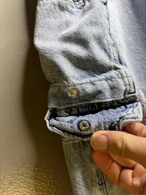 Aeropostale Cargo Jeans Womens XS Light Wash Blue Low Rise Straight Ruffle Denim thumbnail 6