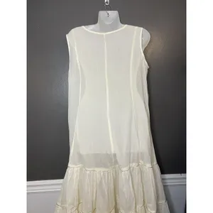 Source Unknown White Tiered Flowy Maxi Dress Womens 36 Sleeveless V Neck Boho Summer Casual thumbnail 7