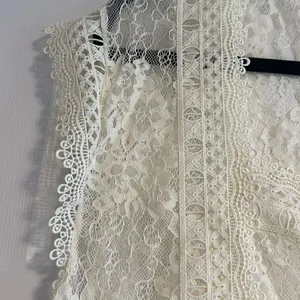 Zara Women’s Ivory Square Neckline All Lace Top thumbnail 3