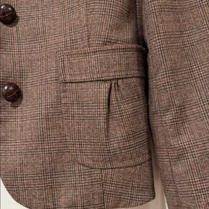 Banana Republic Women's brown plaid wool‎ blend Blazer size 2 thumbnail 2