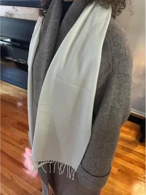 Steve Madden Womens Scarf Ivory White Mid Weight Muffler Fringe thumbnail 4