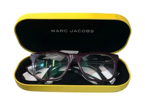 Marc Jacobs purple glasses frames with lenses yellow case, cleaning cloth. thumbnail 1