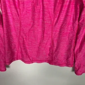 Zella Women's‎ Athletic Zip Neck Long Sleeve Shirt Bright Pink Heathered Size M thumbnail 4