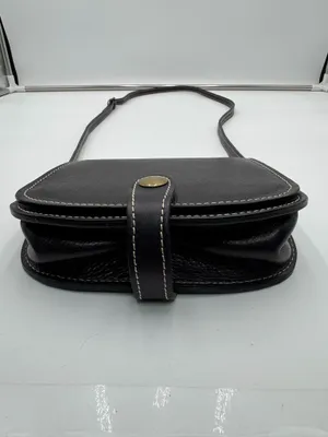 Vintage Firenze Fratellini Genuine Leather Black Crossbody Bag Made in Italy thumbnail 7