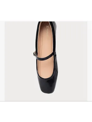 NEW Black Patent Mary Jane Flats Round Toe Ankle Strap Buckle Ballet Flats 9 thumbnail 7