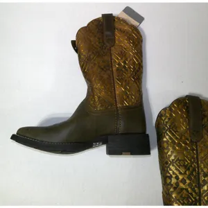 New nwt nib Boots Womens 7 Ariat Round Up Western Metallic Copper Blanket Emboss thumbnail 4