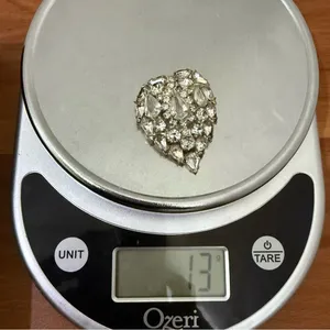 Vintage Unsigned Silver-tone Pave Clear Rhinestone Heart Brooch 13g. thumbnail 12