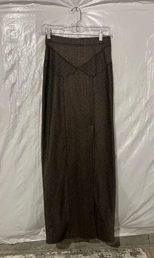 Free People Black & Gold Slit Midi Skirt Size XS thumbnail 1