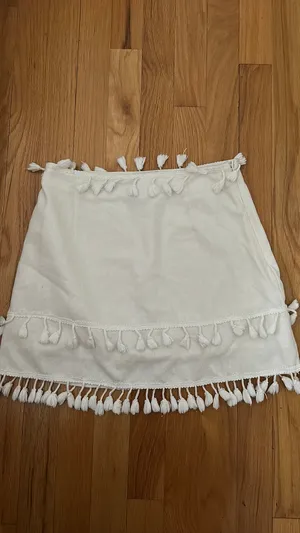 Shein Tassel Skirt White Boho thumbnail 2