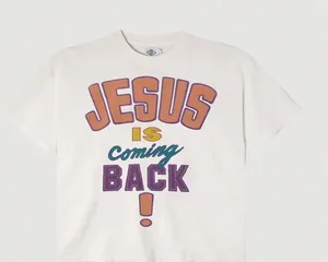 Jesus is coming back soon heavy T White Size XL thumbnail 1