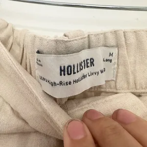Hollister ultra high rise livvy pants wide leg linen size medium long neutral thumbnail 2