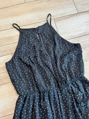 Womens Fortune + Ivy Black Polka Dot Maxi Dress - L thumbnail 2