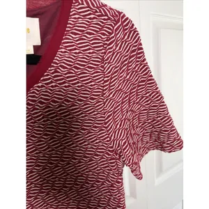 Maeve Textured Shift Dress Womens Size‎ M Burgundy Fringe Anthropologie Boho thumbnail 3