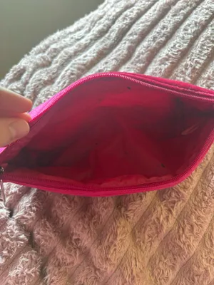 Fuchsia Velvet Zipper Pouch Pink thumbnail 3