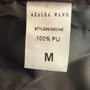Azalea Wang Black Faux Leather Hooded Moto Biker‎ Jacket BISBONE Size M thumbnail 5