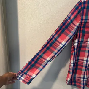 SO Perfect Shirt Pink &‎ Blue Plaid Soft Rayon Relaxed Fit Button Front Size M thumbnail 5