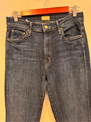 MOTHER The Insider Crop Step Fray Jeans - Dark Wash 29 thumbnail 4
