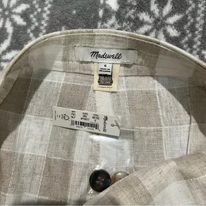 Madewell Linen‎ Blend Tulip Hem Mini Skirt NWT Size 6 Gingham Minimalist Casual thumbnail 5