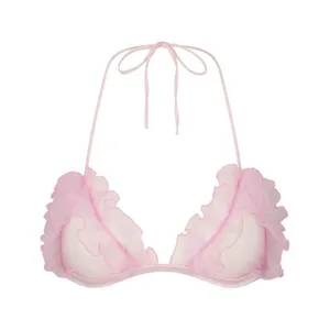 SKIMS EMBROIDERED TULLE TRIANGLE BRALETTE/ Bubblegum pink XS thumbnail 2