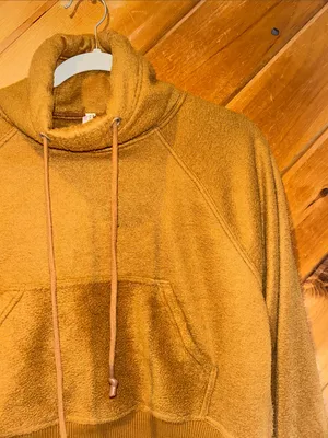 Free People Movement Westlake Funnel Neck Crop Fleece Sweatshirt in copper thumbnail 3