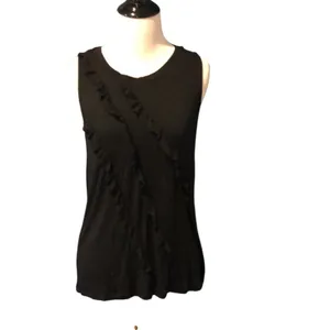 Banana Republic Top Ruffle Front Black thumbnail 2