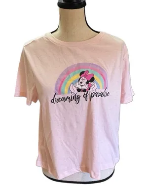 Disney Minnie Mouse T-shirt pink rainbow dreaming of paradise size XL thumbnail 1