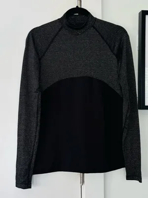 Women's Nike Pro Warm Long sleeve mockneck black/silver reflective top size M thumbnail 4