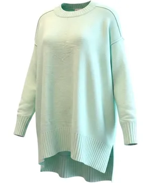 Free People Wool Ottoman Slouchy Tunic Mint Green NWOT Ribbed‎ Sweater Womens XS thumbnail 1