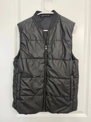 Zara Black Quilted Puffer Vest Full Zip Women’s Small thumbnail 3